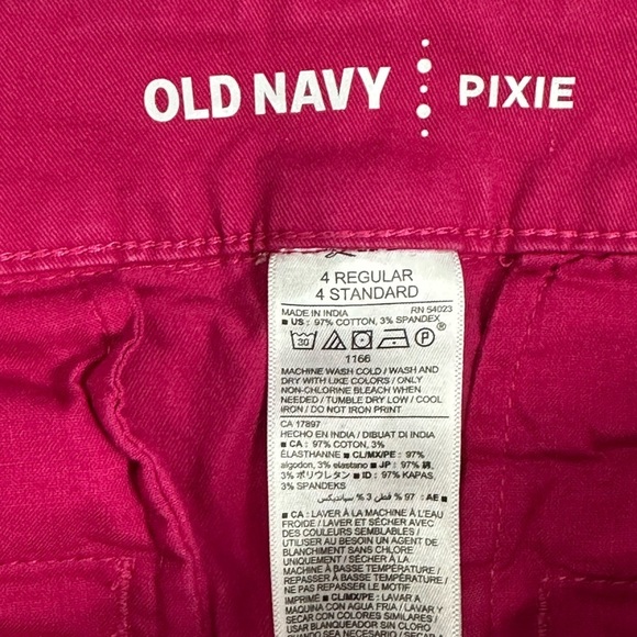 Women's Old Navy Pixie 4 Small Shorts Chino Khakis Pink Stretch 4 Pockets EUC - Picture 7 of 8